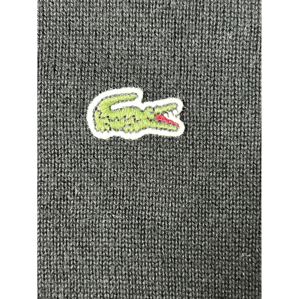Lacoste Mens Black Regular Fit Crewneck Sweater Embroidered Croc Logo US 4XL FR9
